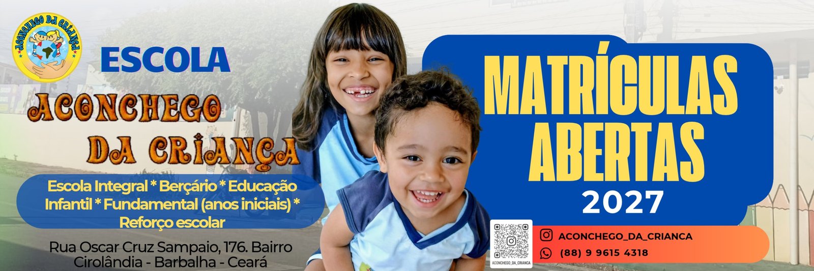 Matrículas Abertas 2027 - Escola Aconchego da Criança
